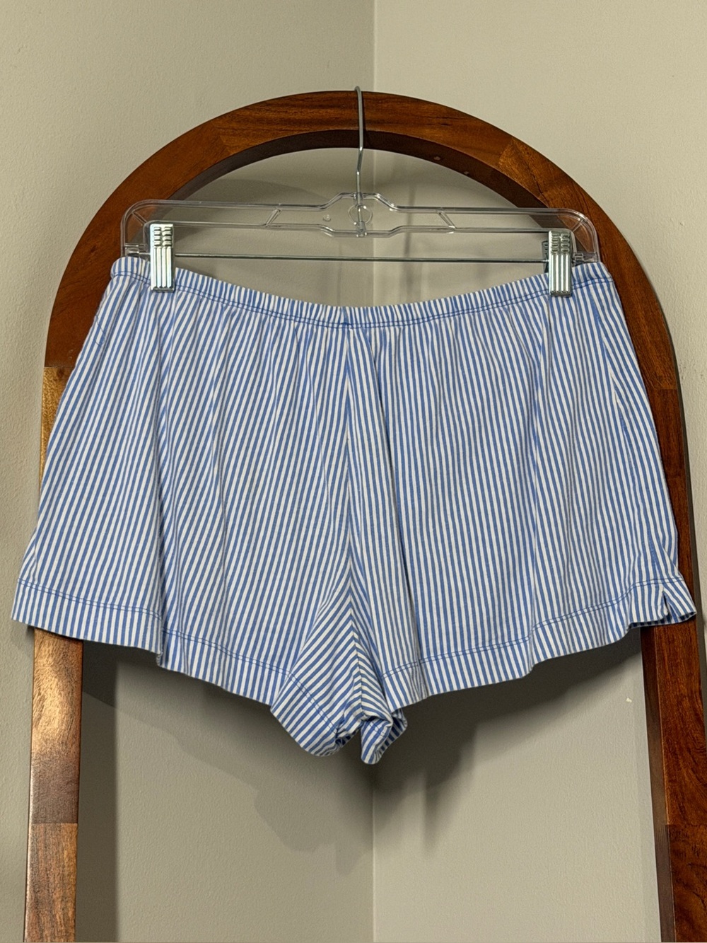 Lauren Ralph Lauren MEDIUM Blue White Stripe 100% Cotton Stretch Knit Pajama Set - Picture 5 of 10